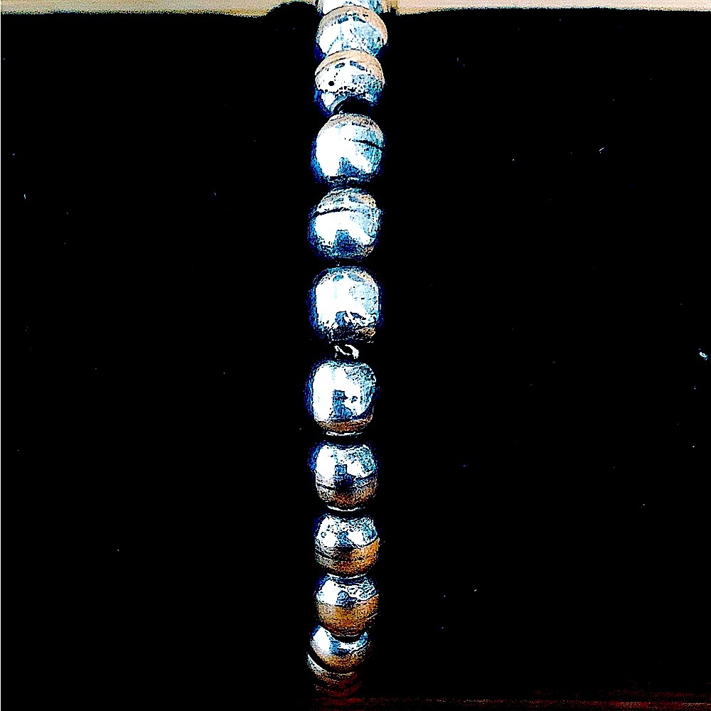 $112 Designer Estate Sterling Silver Bead Bracelet  Marked TV-25 MEXICO 925